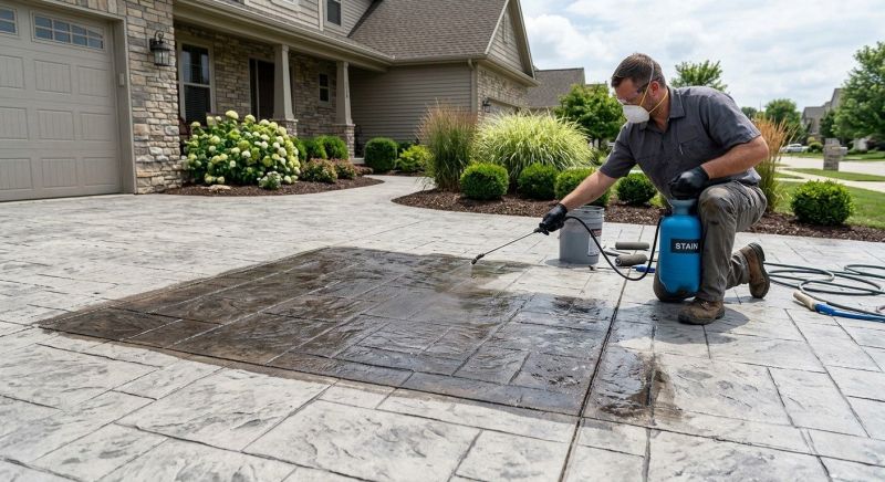 Concrete Driveway Staining in Fort Worth, TX