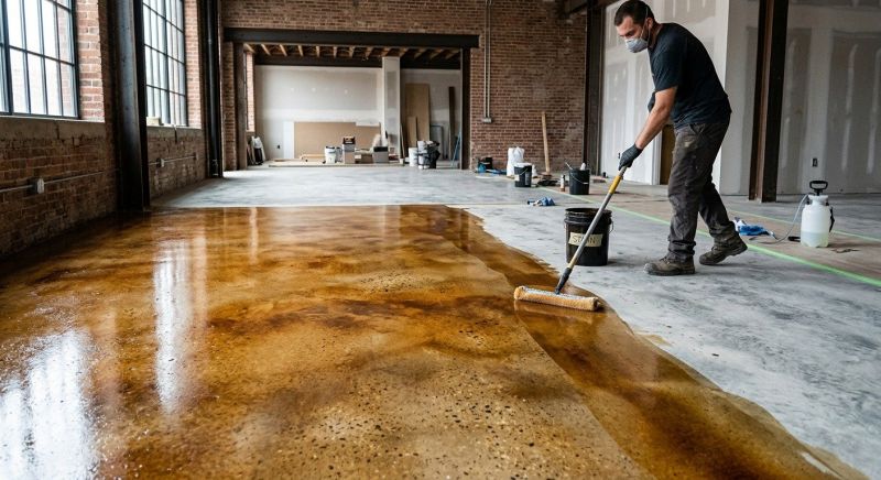 Interior Concrete Staining in Fort Worth, TX