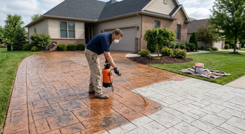 Concrete Driveway Staining in Fort Worth, TX