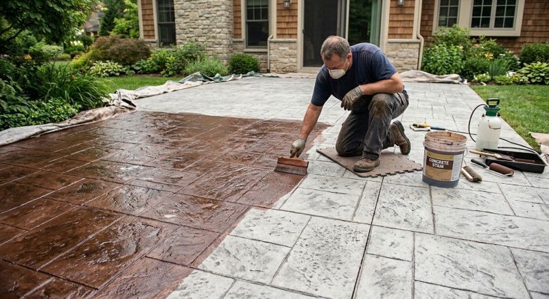Concrete Patio Staining in Frisco, TX