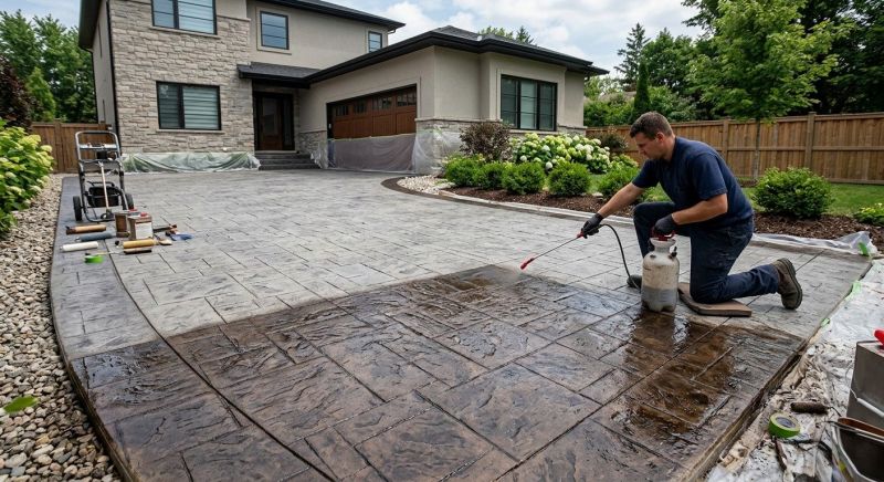 Driveway Concrete Staining in Corpus Christi, TX
