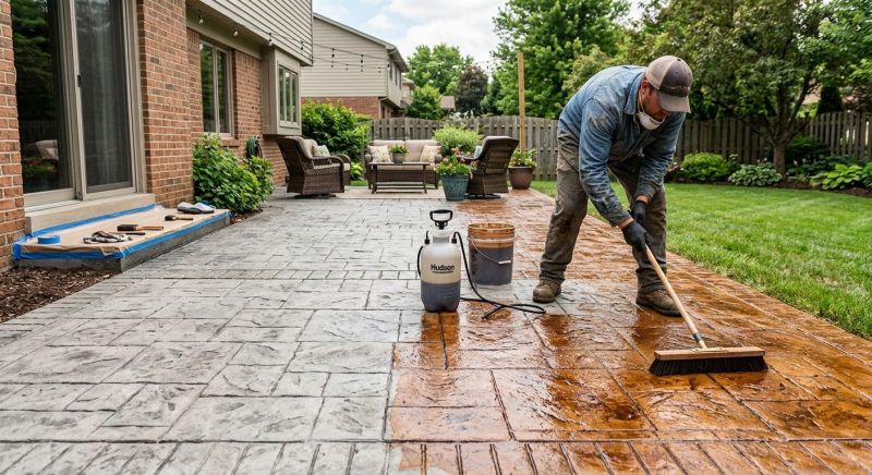 Patio Overlay Installation in Fort Worth, TX
