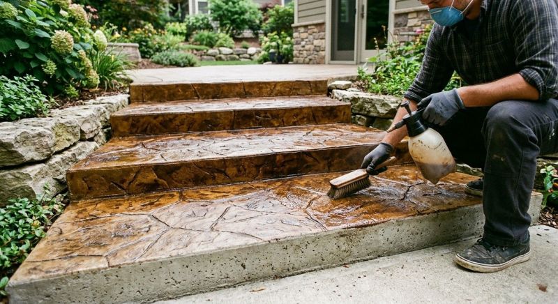Stained Concrete Installation in Fort Worth, TX