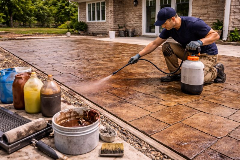 Stamped Concrete Staining in Dallas, TX